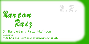 marton raiz business card